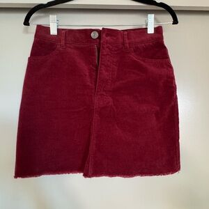Forever 21 Burgundy Corduroy Skirt